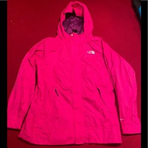 Girls Hot Pink North Face Rain Jacket